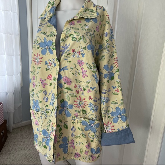 Appleseed’s Women's Floral Button Front Cotton Jacket Size 3X - Picture 3 of 7